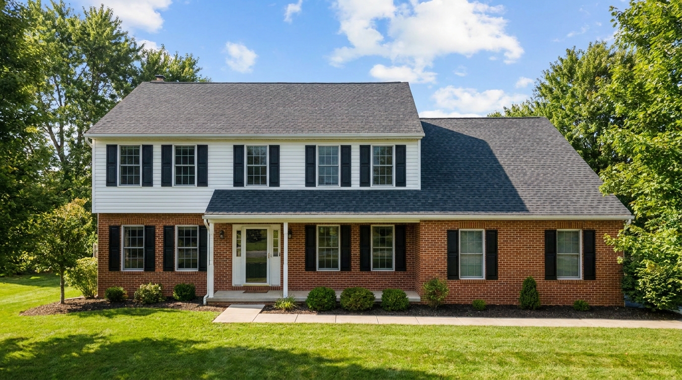 Roofing contractor inspecting a shingle roof on a home in Dallastown Pennsylvania